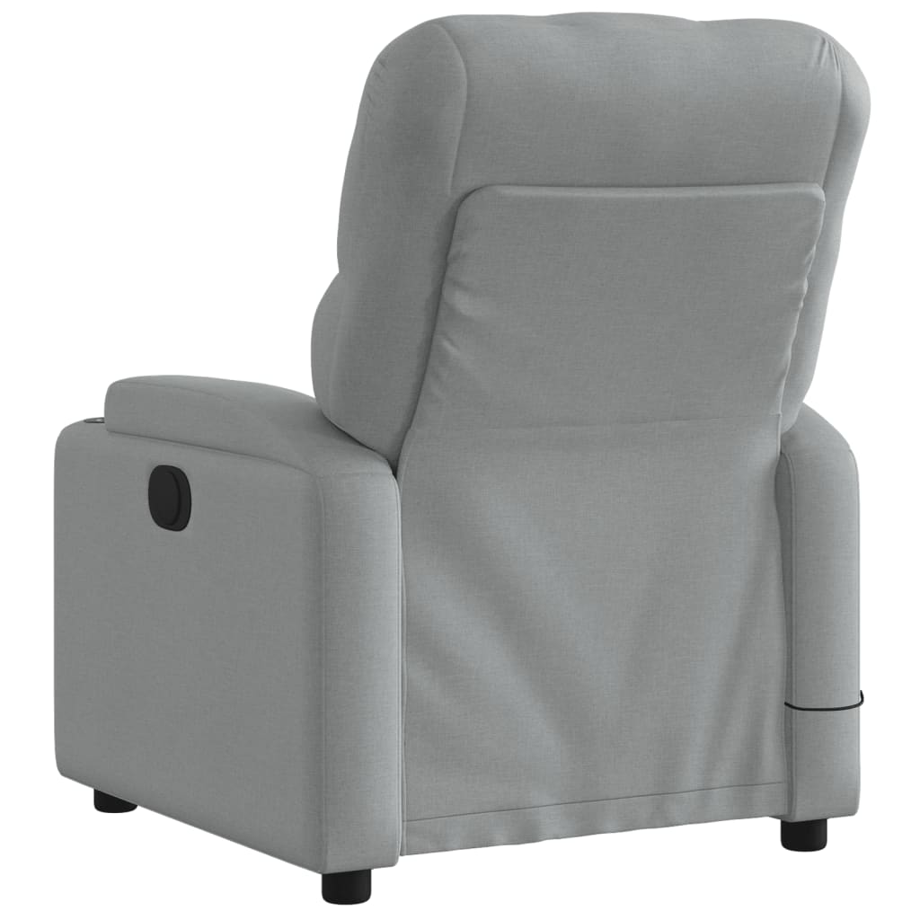 vidaXL Electric Massage Recliner Chair Light Gray Fabric-2