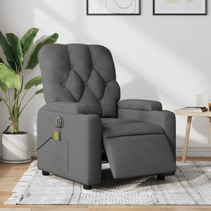 vidaXL Electric Massage Recliner Chair Dark Gray Fabric-0