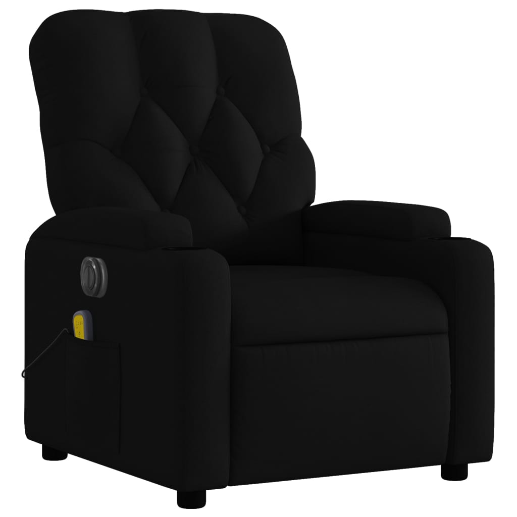 vidaXL Electric Massage Recliner Chair Black Fabric-1