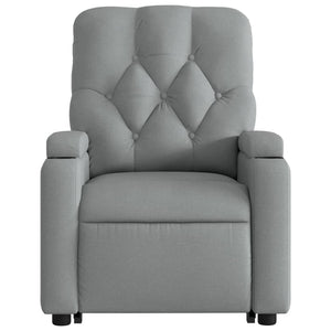 vidaXL Stand up Massage Recliner Chair Light Gray Fabric-4