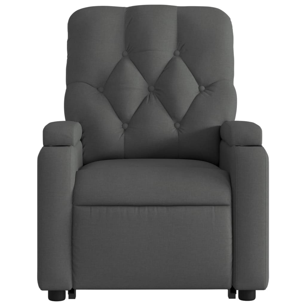 vidaXL Stand up Massage Recliner Chair Dark Gray Fabric-6