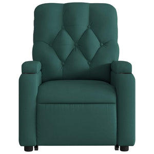 vidaXL Stand up Massage Recliner Chair Dark Green Fabric-5