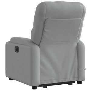 vidaXL Electric Stand up Massage Recliner Chair Light Gray Fabric-2