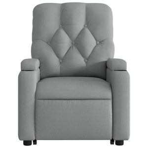 vidaXL Electric Stand up Massage Recliner Chair Light Gray Fabric-6