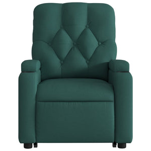 vidaXL Electric Stand up Massage Recliner Chair Dark Green Fabric-6