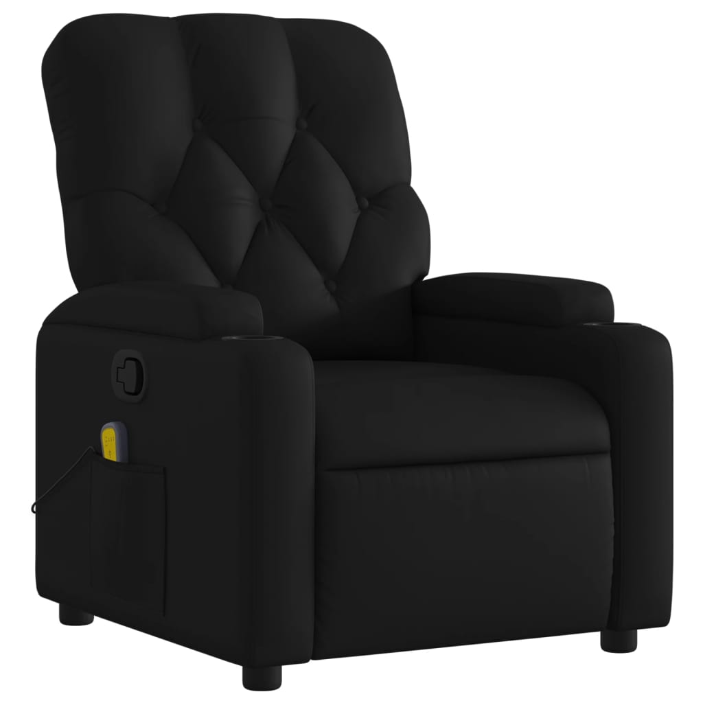 vidaXL Massage Recliner Chair Black Faux Leather-1