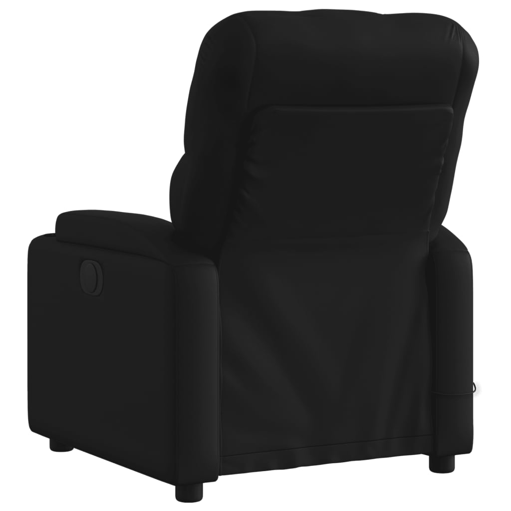 vidaXL Massage Recliner Chair Black Faux Leather-2