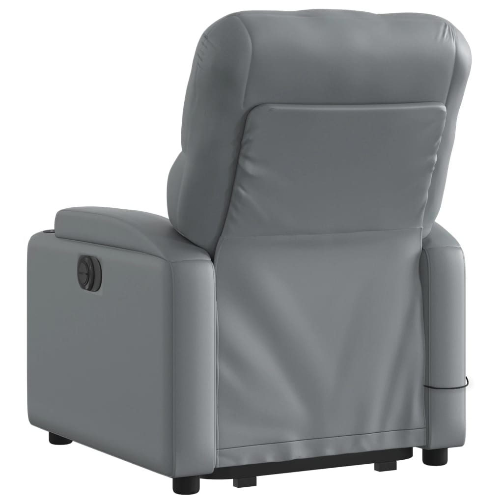 vidaXL Stand up Massage Recliner Chair Gray Faux Leather-2