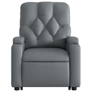 vidaXL Stand up Massage Recliner Chair Gray Faux Leather-5