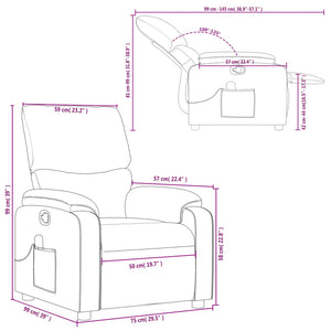 vidaXL Massage Recliner Chair Light Gray Fabric-8