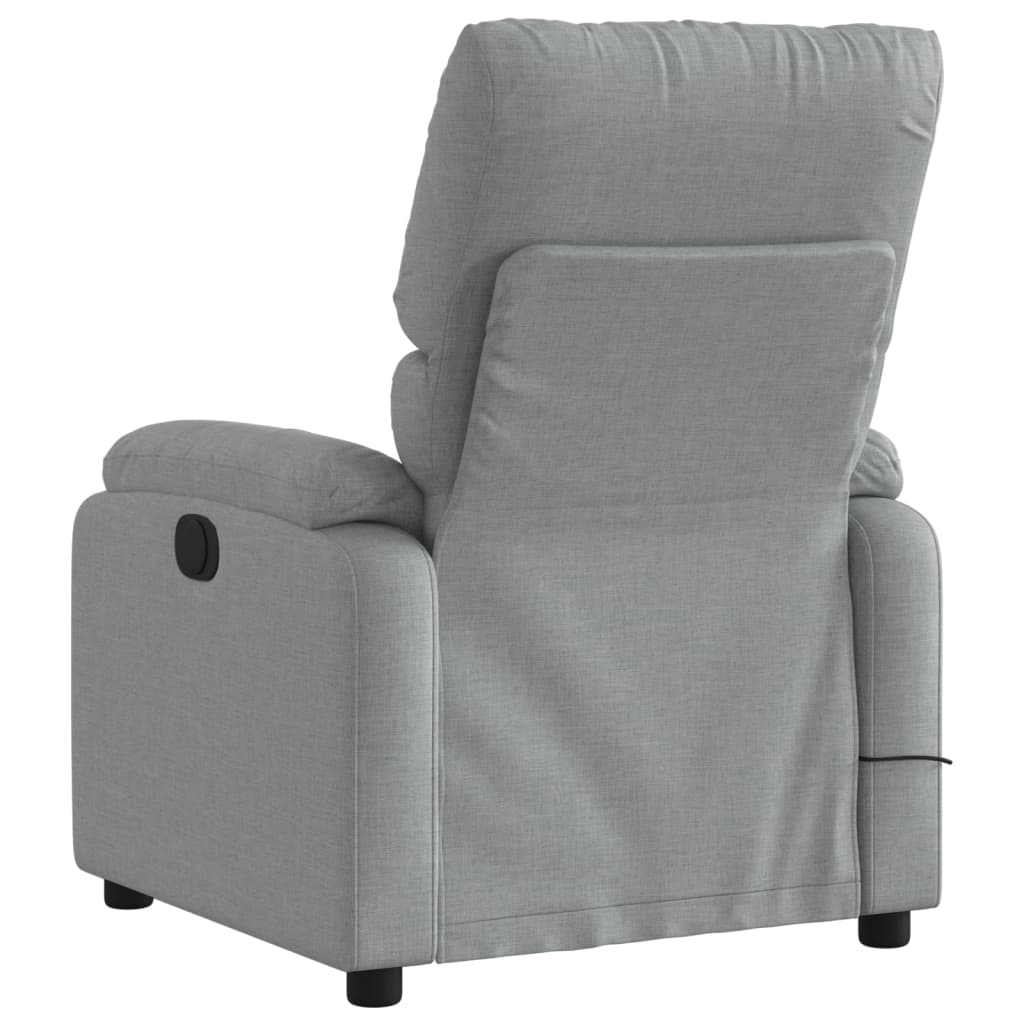 vidaXL Massage Recliner Chair Light Gray Fabric-2