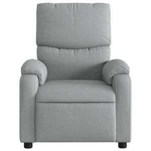 vidaXL Massage Recliner Chair Light Gray Fabric-5