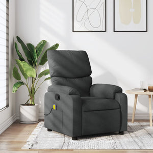 vidaXL Massage Recliner Chair Dark Gray Fabric-0