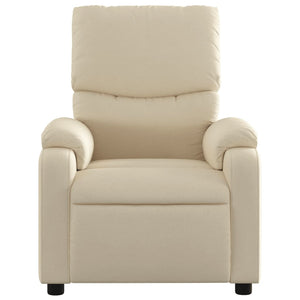 vidaXL Massage Recliner Chair Cream Fabric-5