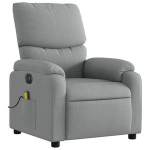 vidaXL Electric Massage Recliner Chair Light Gray Fabric-1