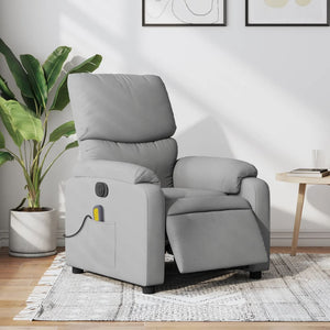 vidaXL Electric Massage Recliner Chair Light Gray Fabric-0