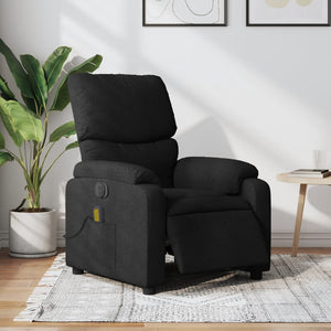 vidaXL Electric Massage Recliner Chair Black Fabric-0