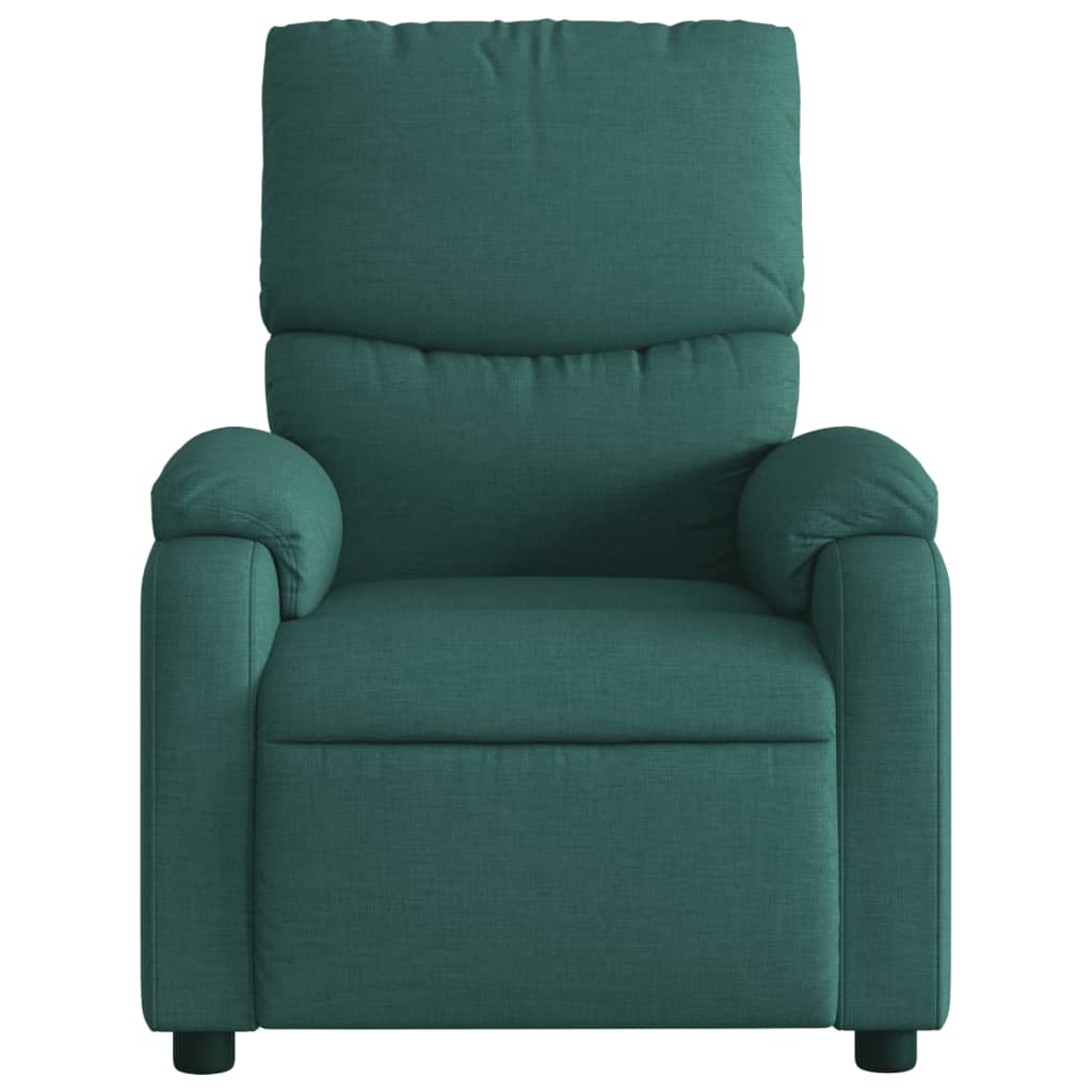 vidaXL Electric Massage Recliner Chair Dark Green Fabric-6