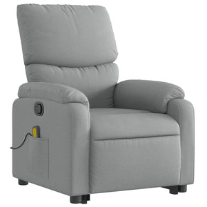 vidaXL Stand up Massage Recliner Chair Light Gray Fabric-1