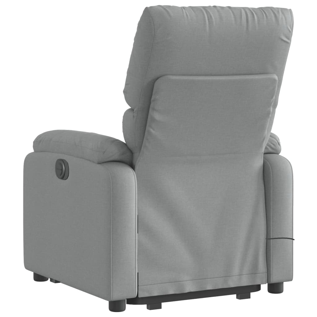 vidaXL Stand up Massage Recliner Chair Light Gray Fabric-2