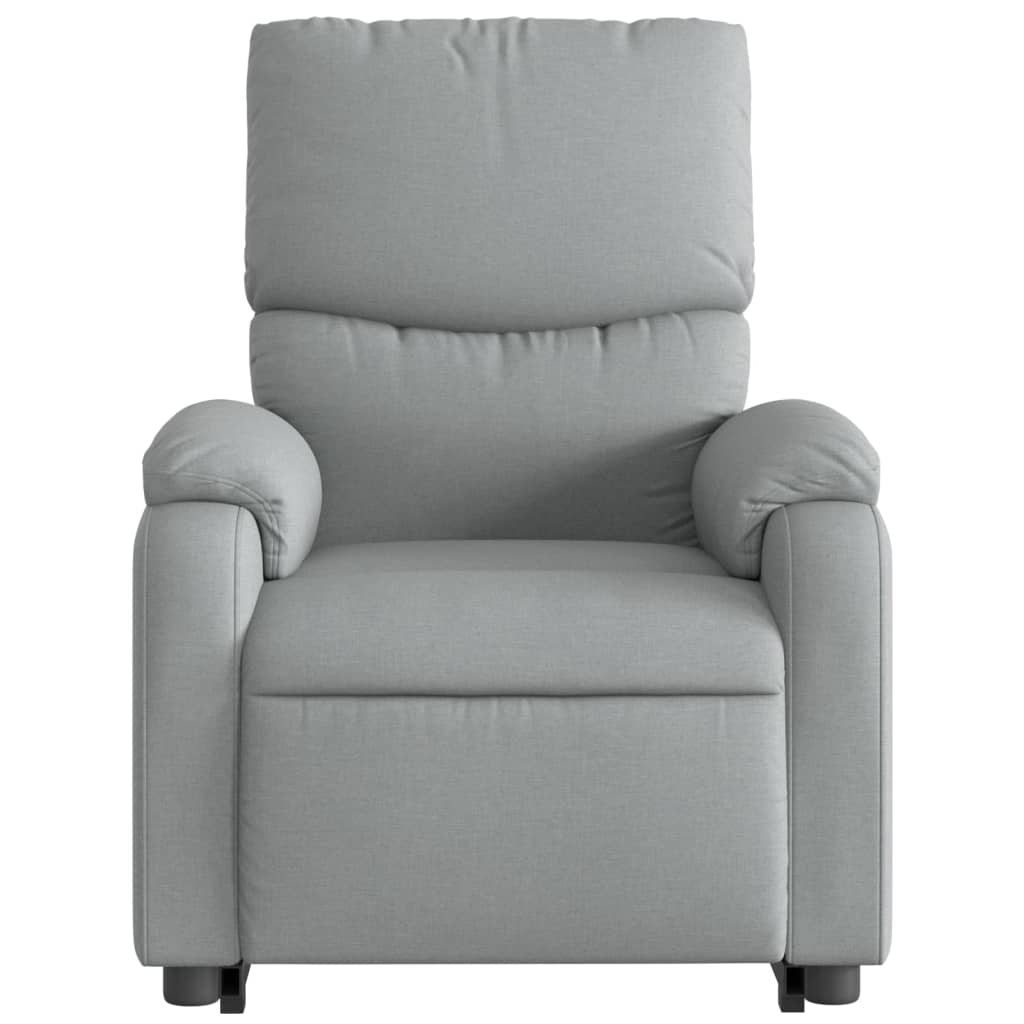 vidaXL Stand up Massage Recliner Chair Light Gray Fabric-6