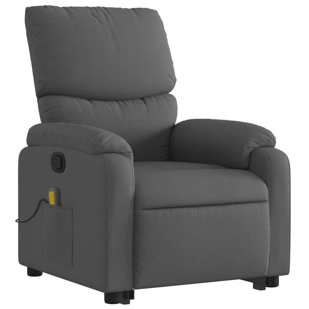 vidaXL Stand up Massage Recliner Chair Dark Gray Fabric-1