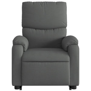 vidaXL Stand up Massage Recliner Chair Dark Gray Fabric-6