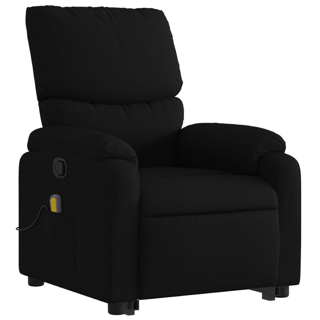 vidaXL Stand up Massage Recliner Chair Black Fabric-1