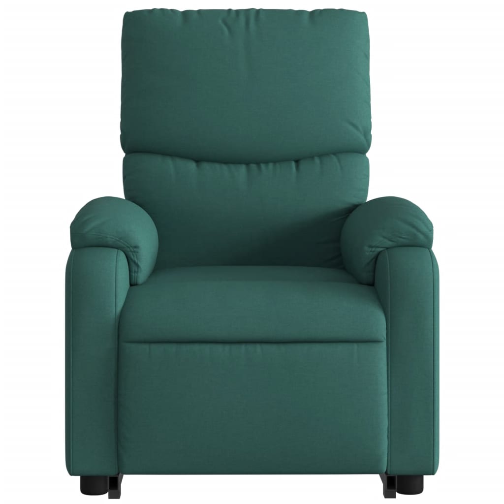 vidaXL Stand up Massage Recliner Chair Dark Green Fabric-6