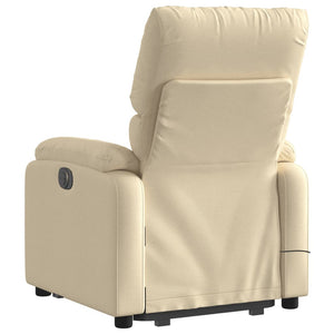 vidaXL Stand up Massage Recliner Chair Cream Fabric-2