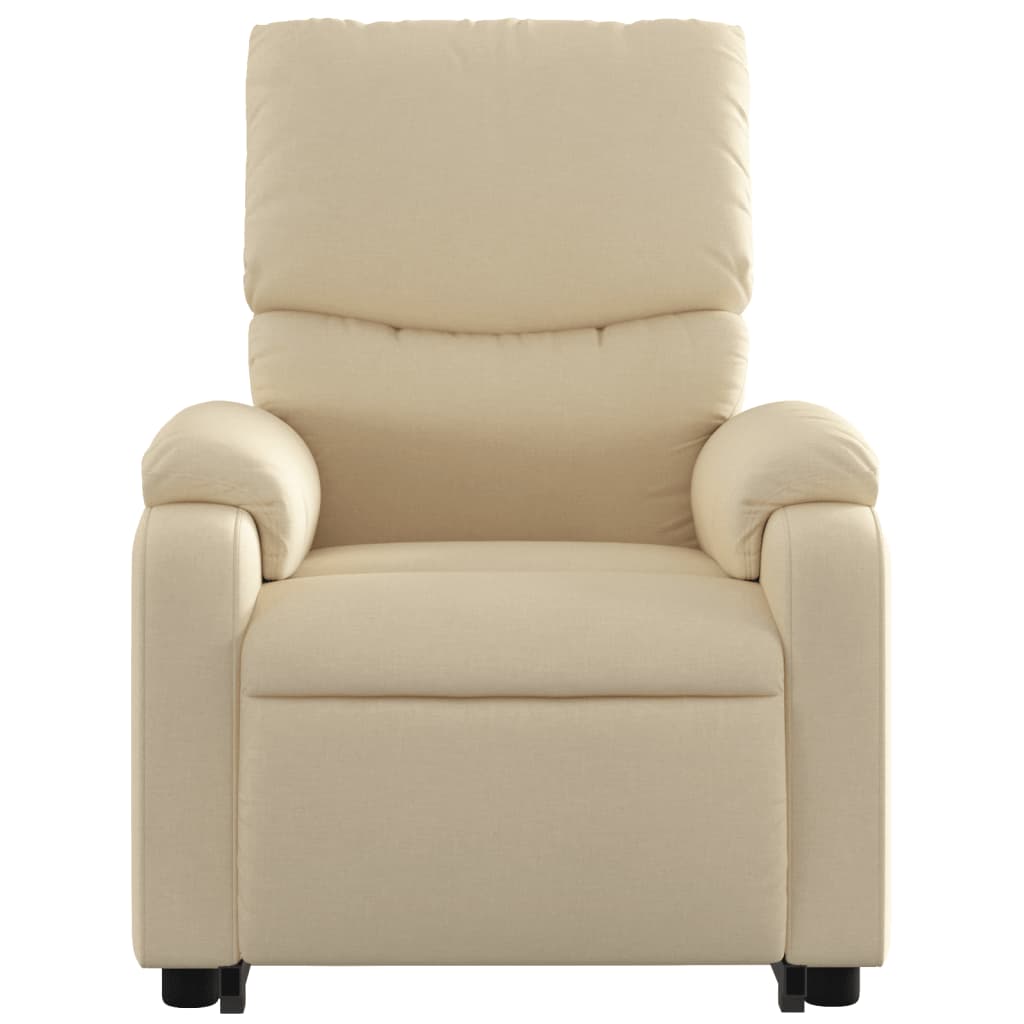 vidaXL Stand up Massage Recliner Chair Cream Fabric-6