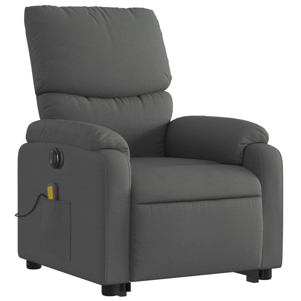 vidaXL Electric Stand up Massage Recliner Chair Dark Gray Fabric-1