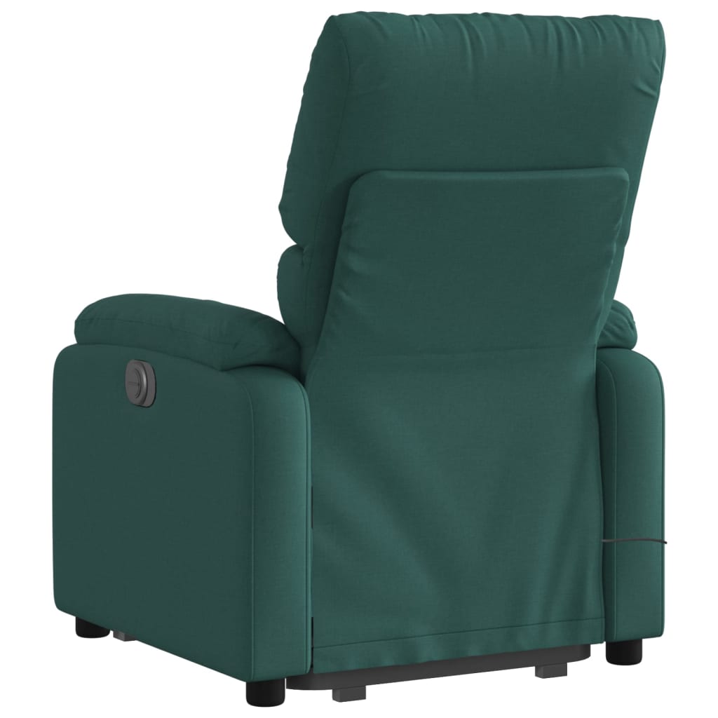 vidaXL Electric Stand up Massage Recliner Chair Dark Green Fabric-2