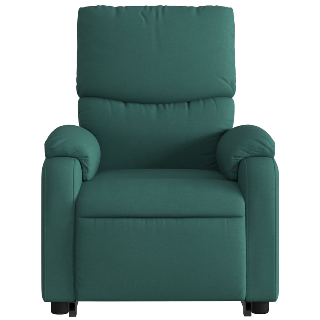 vidaXL Electric Stand up Massage Recliner Chair Dark Green Fabric-6