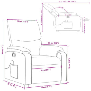 vidaXL Electric Massage Recliner Chair Cream Faux Leather-8