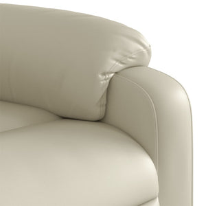 vidaXL Electric Massage Recliner Chair Cream Faux Leather-7