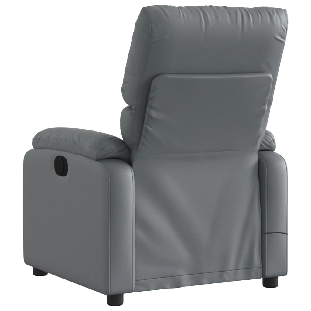 vidaXL Electric Massage Recliner Chair Gray Faux Leather-2