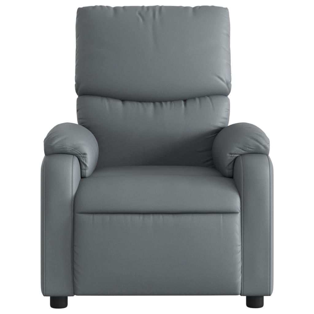 vidaXL Electric Massage Recliner Chair Gray Faux Leather-6