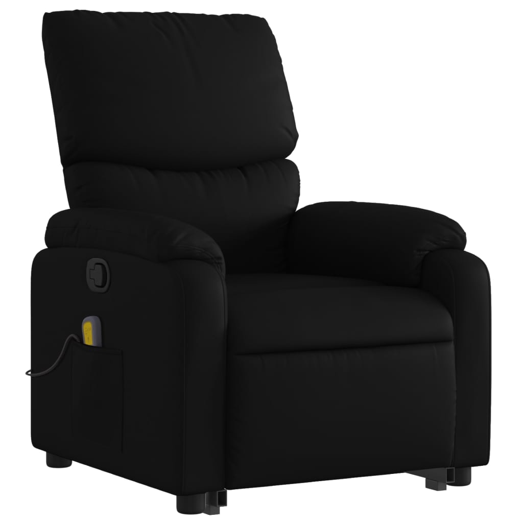 vidaXL Stand up Massage Recliner Chair Black Faux Leather-1