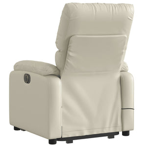 vidaXL Stand up Massage Recliner Chair Cream Faux Leather-2