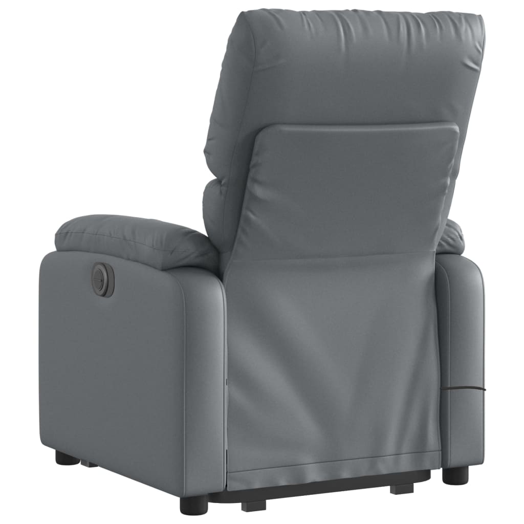 vidaXL Stand up Massage Recliner Chair Gray Faux Leather-1