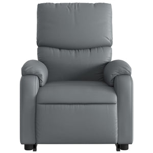 vidaXL Stand up Massage Recliner Chair Gray Faux Leather-5