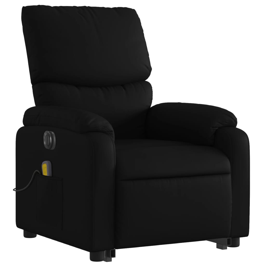 vidaXL Electric Stand up Massage Recliner Chair Black Faux Leather-1