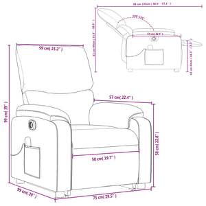 vidaXL Electric Stand up Massage Recliner Chair Cream Faux Leather-8