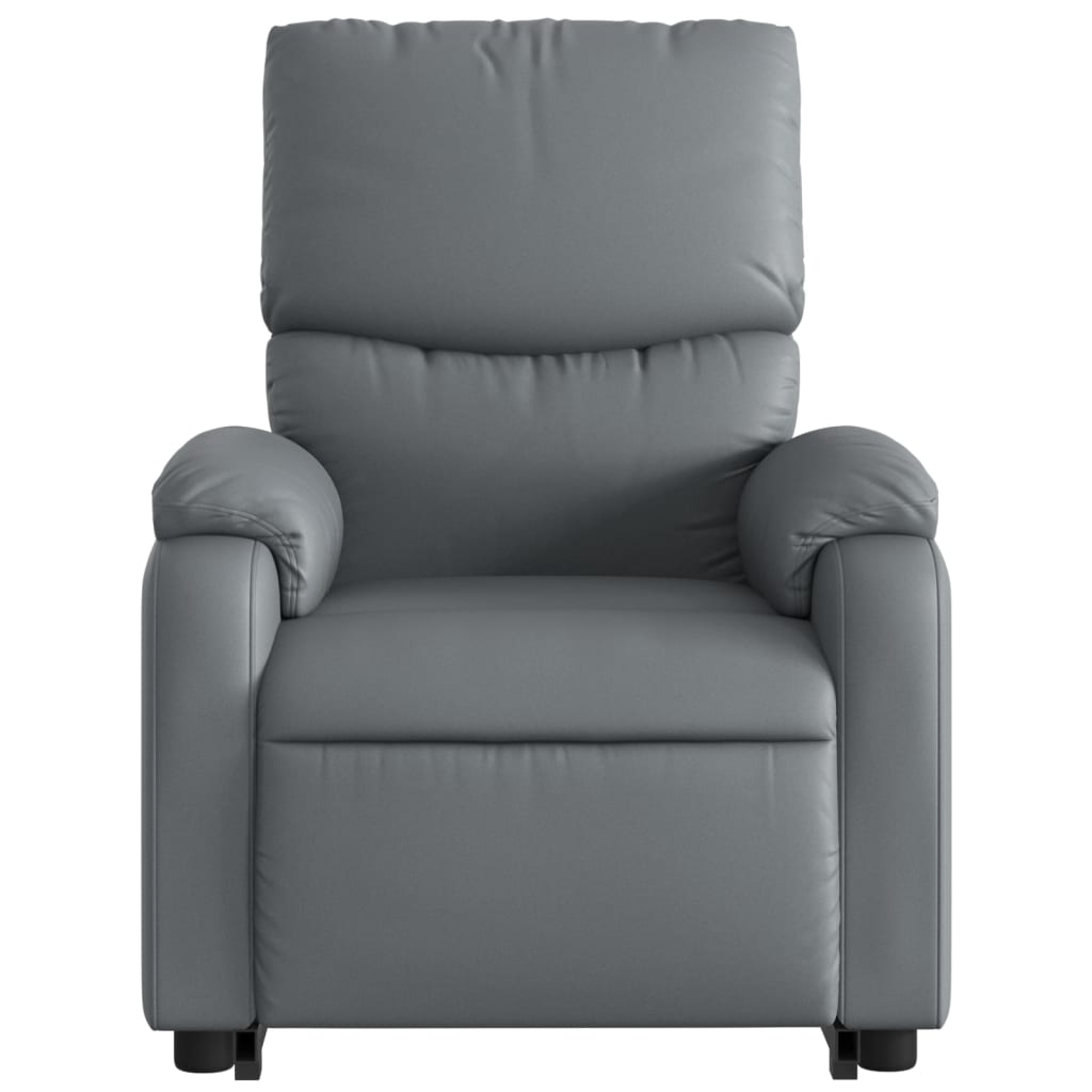 vidaXL Electric Stand up Massage Recliner Chair Gray Faux Leather-6