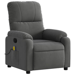 vidaXL Massage Recliner Chair Dark Gray Microfiber Fabric-1