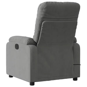 vidaXL Massage Recliner Chair Dark Gray Microfiber Fabric-2