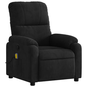 vidaXL Massage Recliner Chair Black Microfiber Fabric-1