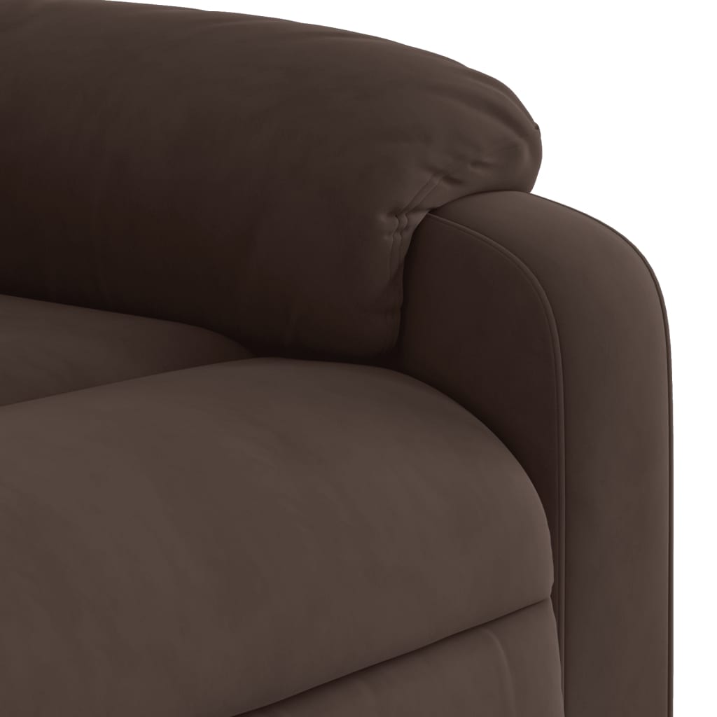 vidaXL Electric Massage Recliner Chair Brown Microfiber Fabric-7