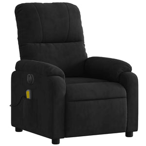 vidaXL Electric Massage Recliner Chair Black Microfiber Fabric-1